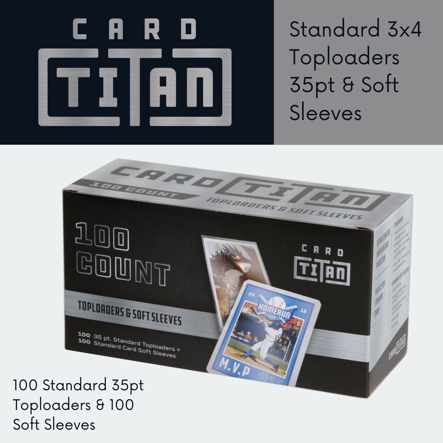 Toploaders 35pt (100 count) with 100 Soft Sleeves Premium Quality Ultra Clear Card Sleeves