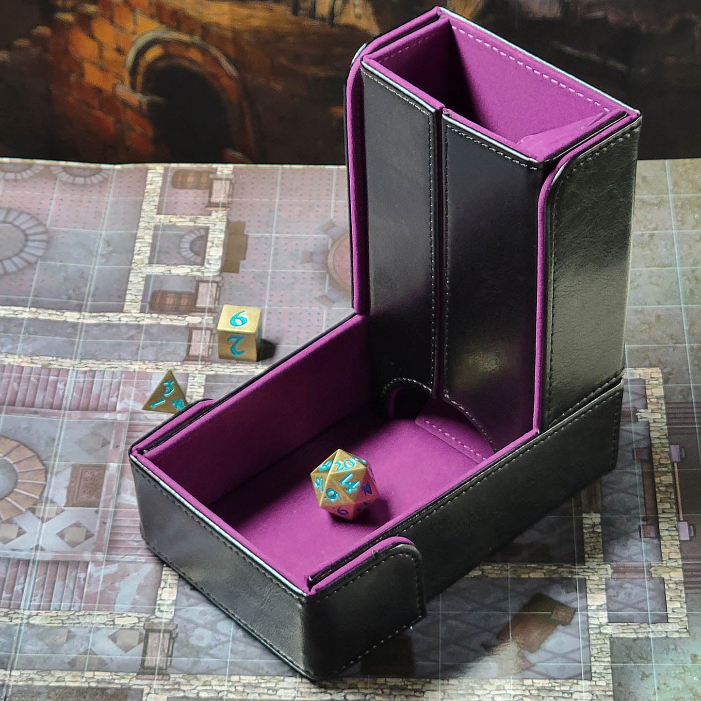 The Keep: Purple Compact Magnetic Dice Tower and Dice Tray