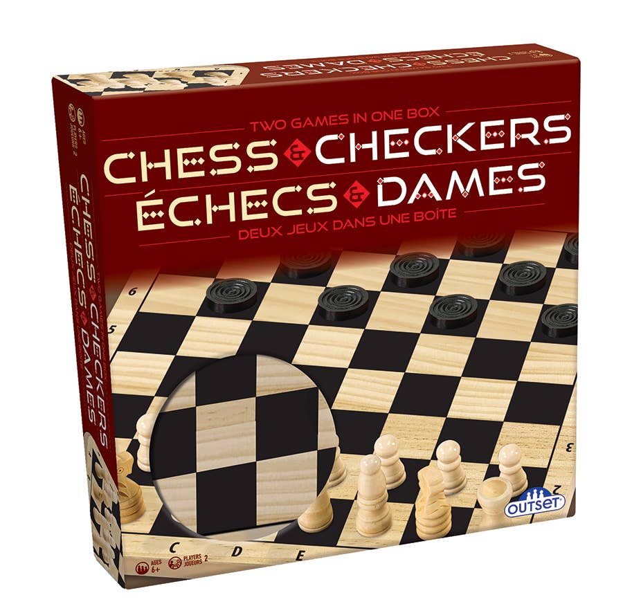 Chess and Checkers (Wood) Board Game