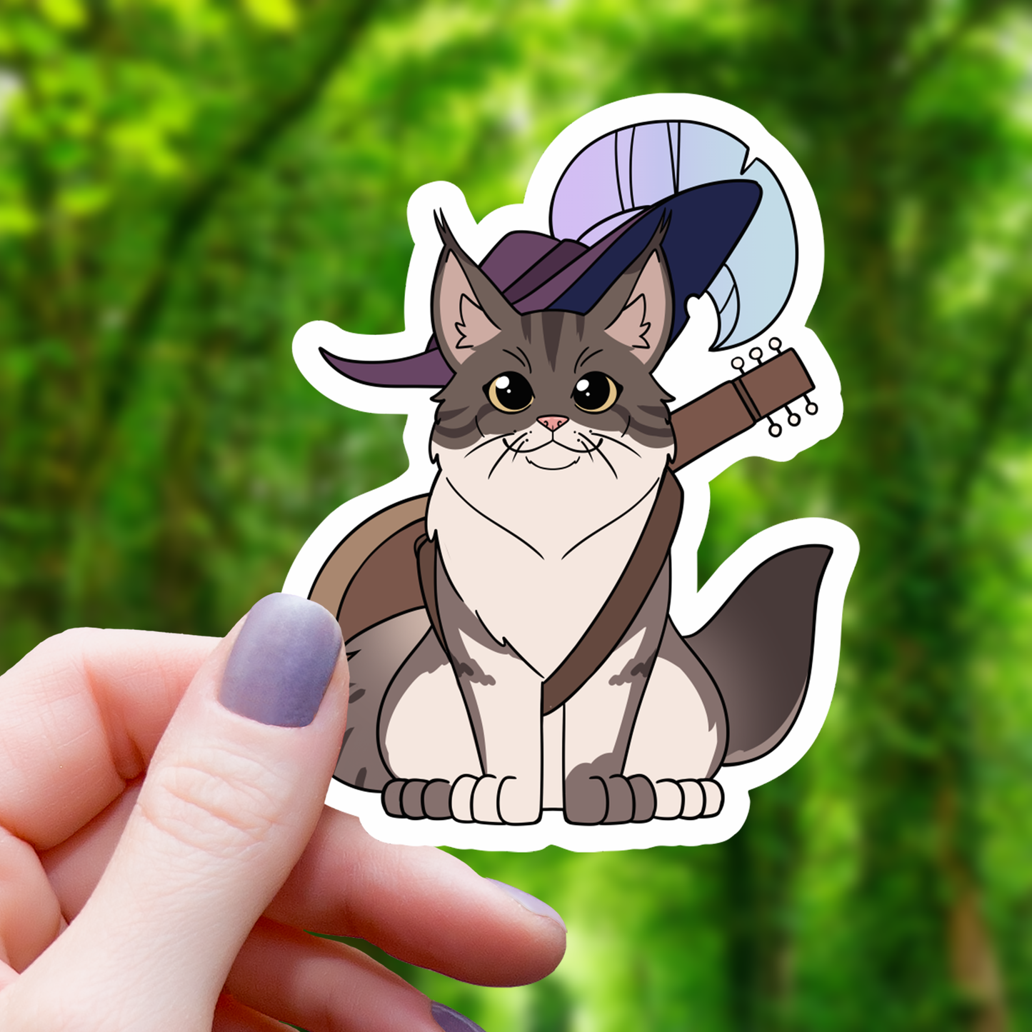 Maine Coon Bard TTRPG Class Sticker - 3"