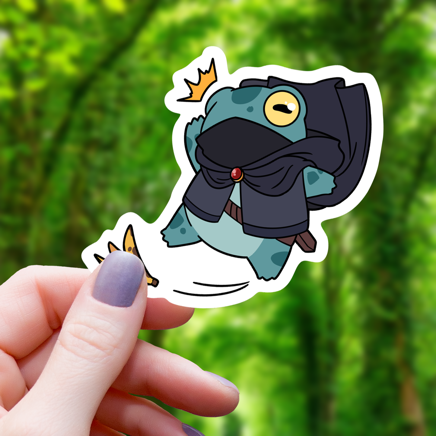 Frog Rogue Slipping on Banana Sticker-3"