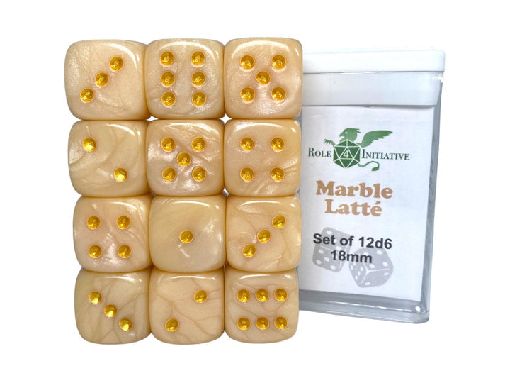 d6 18mm Marble Latté