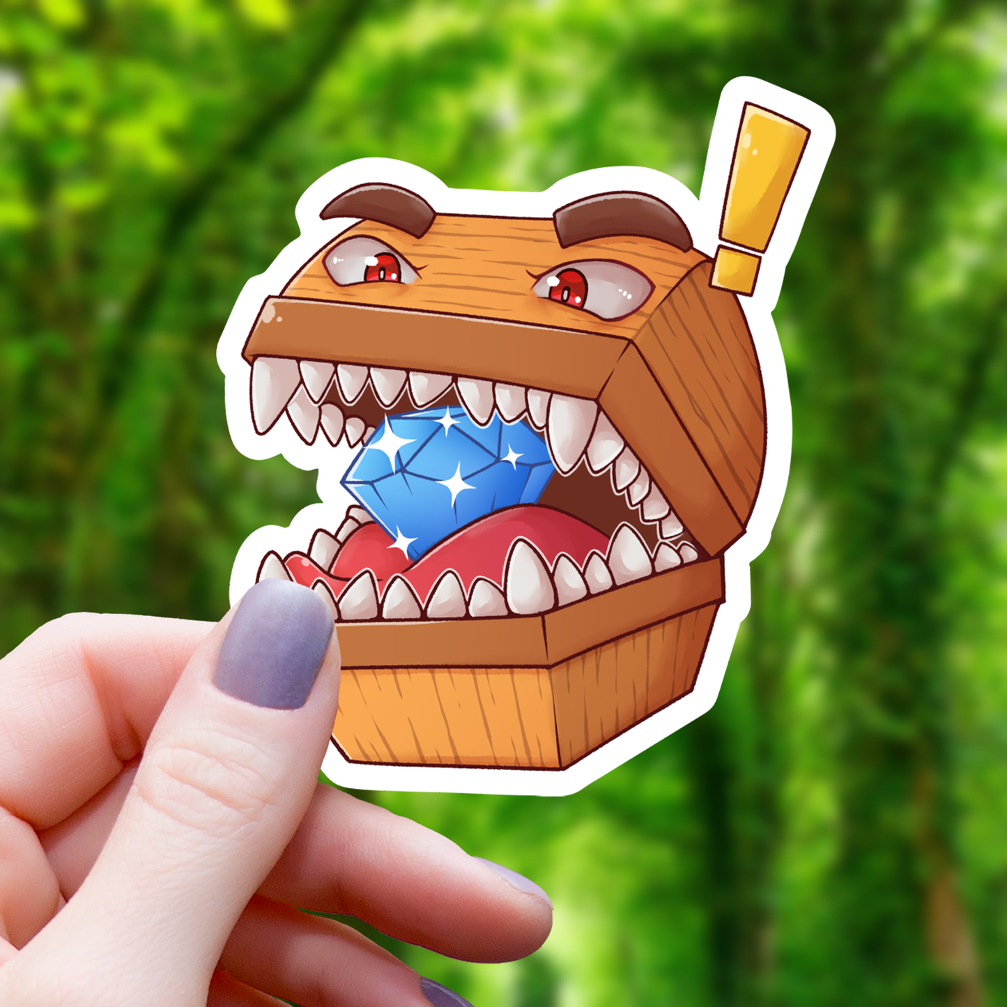 Mimic Monster With Diamond Sticker - 3"