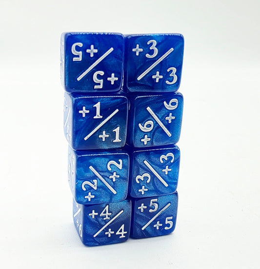 +1/+1 Pearl Blue Counters for Magic - Set of 8