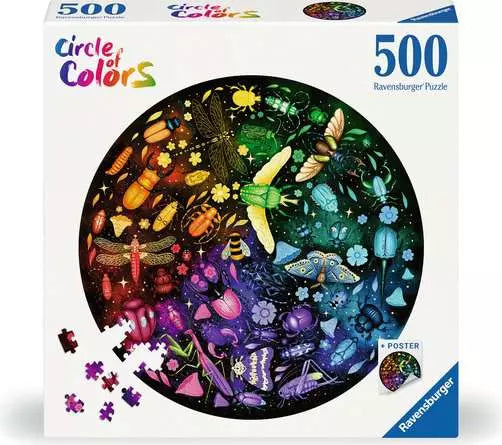 Insects 500 pc Round Puzzle - Circle of Colors