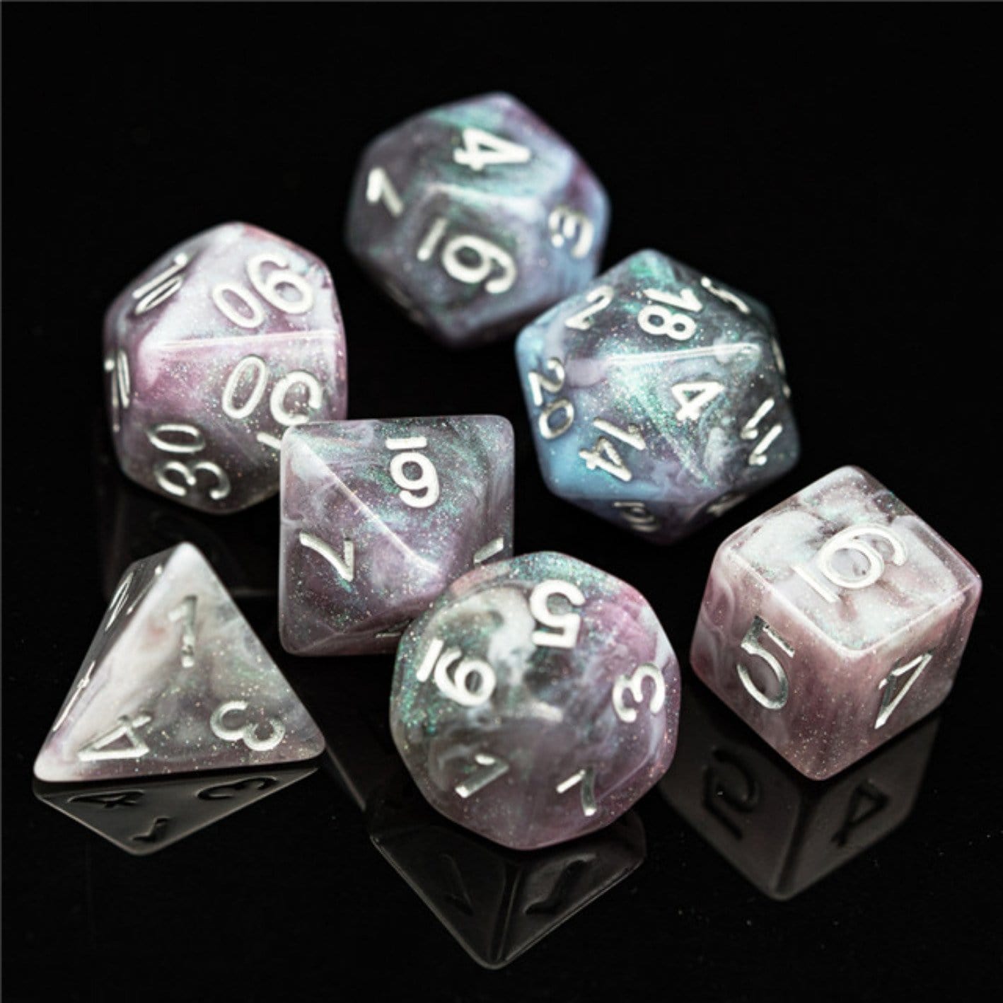 Night Sky Aurora RPG Dice Set