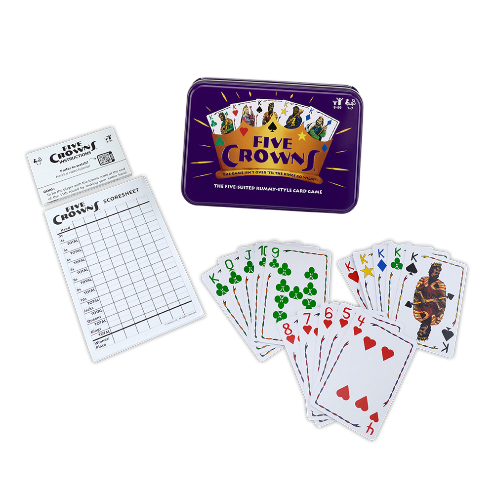 Five Crowns Collectible Tin - Card Game for Kids and Adults
