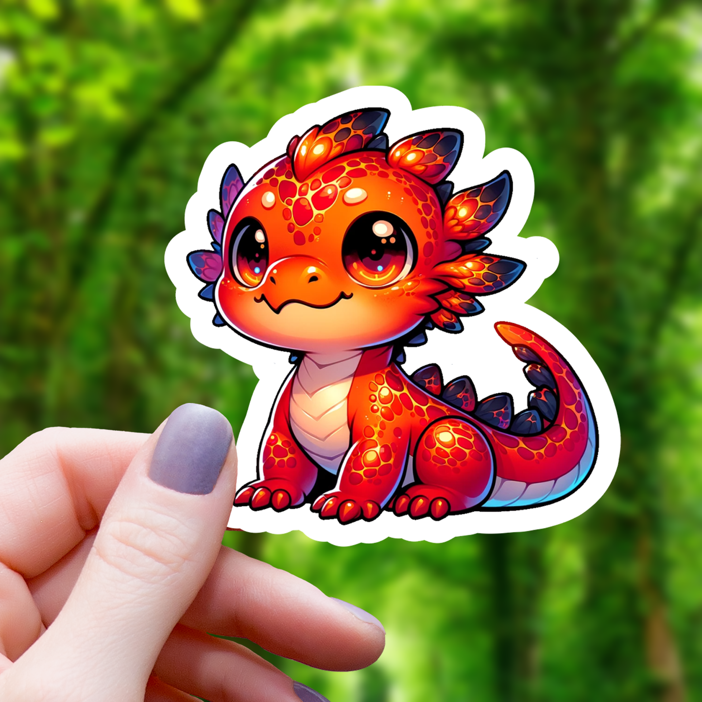 Chibi Lava Dragon Sticker - 3"