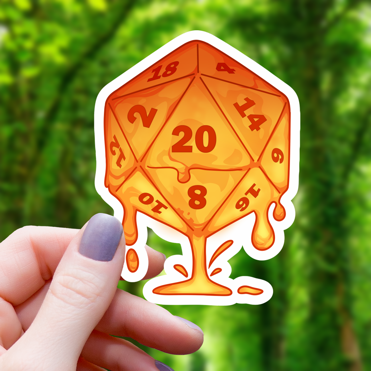 Molten Polyhedral D20 Sticker - 3