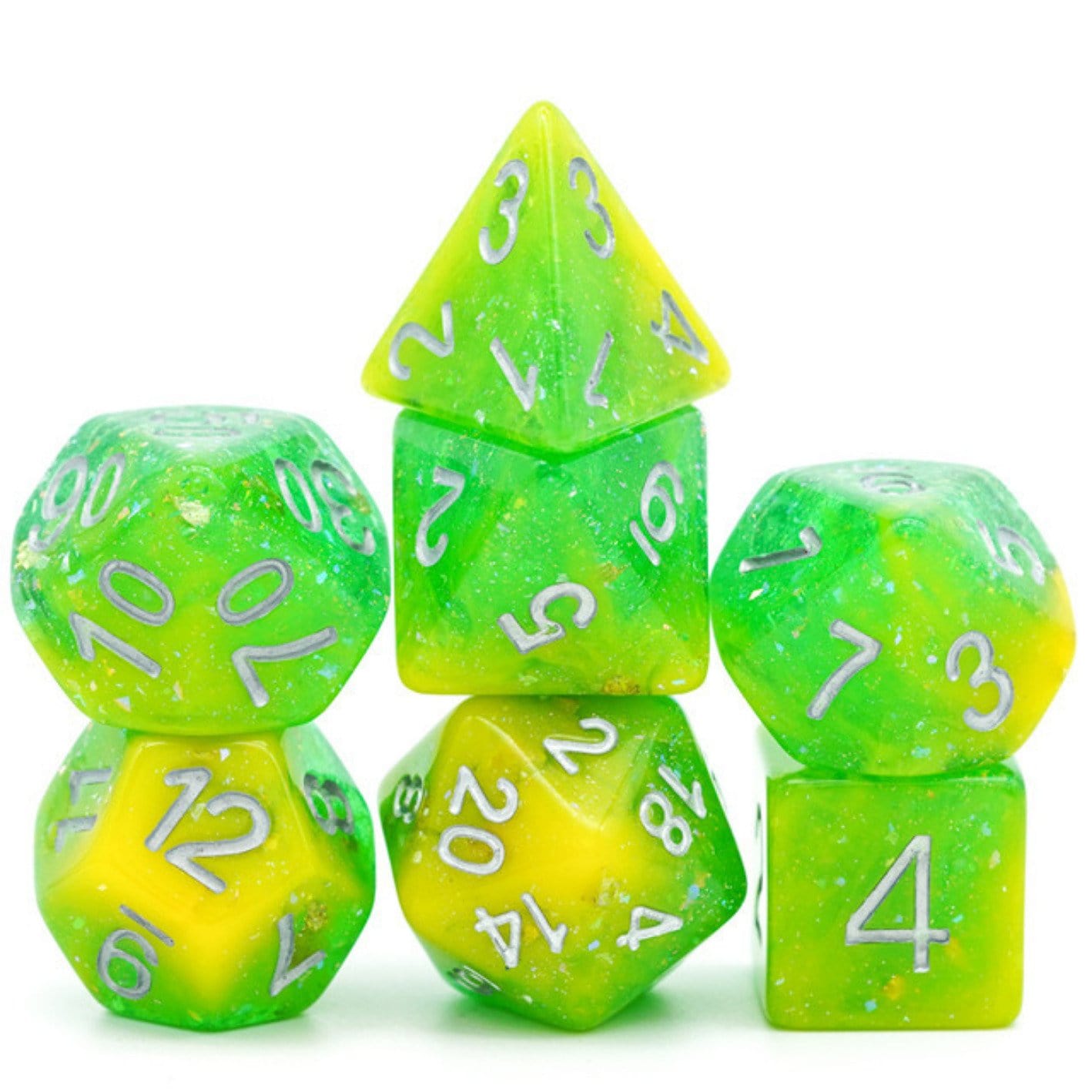 Yellow Green Seabed Treasu Dice