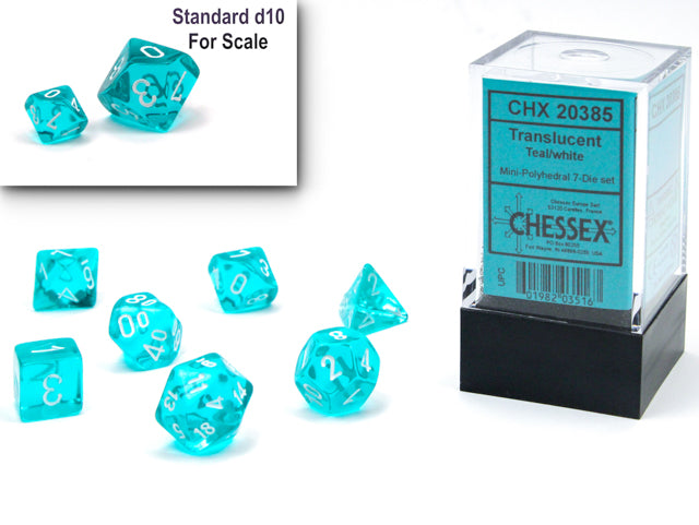 Trans Minl Teal/white 7-Die