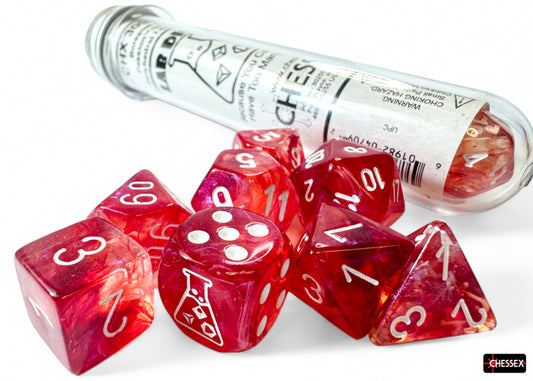 7-Die Set Borealis Luminary: Passion/White (+bonus die)(Lab Dice 9)