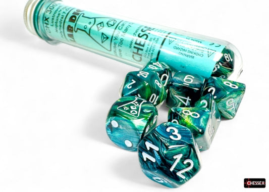7-Die Set Lustrous: Neptune/Grey (+bonus die)(Lab Dice 9)