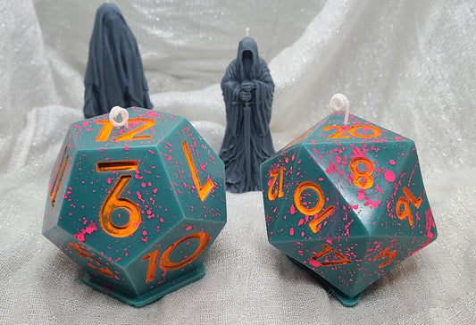 RPG Black Light Dice Candles: Herbal / D20