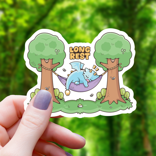Long Rest Dragon Sleeping Sticker - 3"