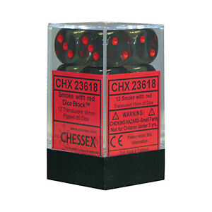 16mm 12d6 Translucent: Smoke/Red