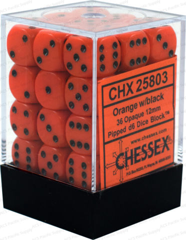 12mm 36d6 Opaque: Orange/Black