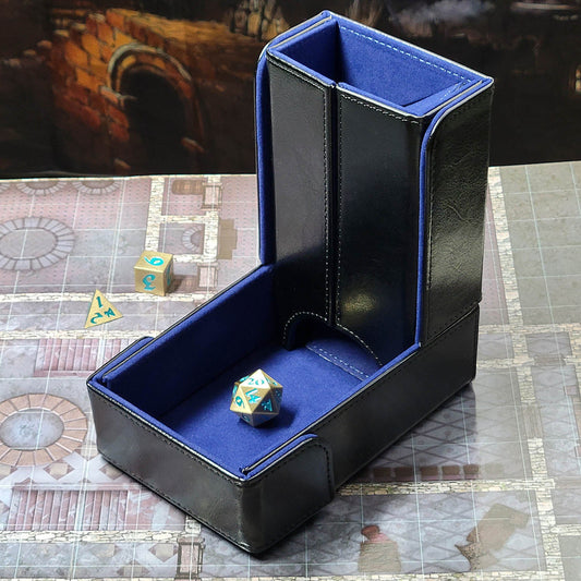 The Keep: Blue Compact Magnetic Dice Tower and Dice Tray