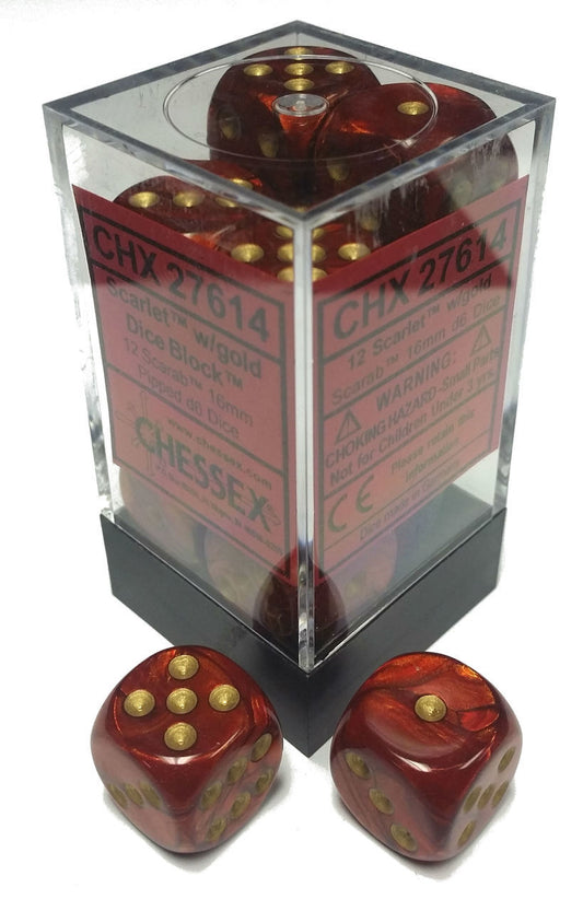 16mm 12d6 Scarab: Scarlet/Gold