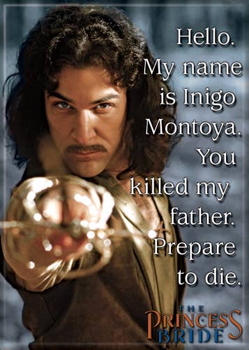 Princess Bride Inigo Montoya Carded Magnet