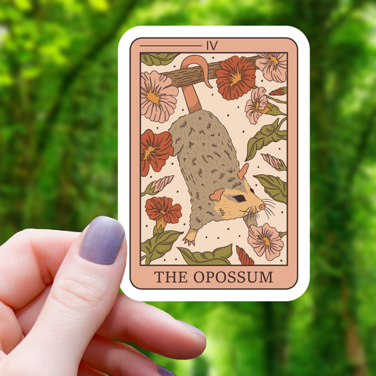 Opossum Tarot Card Funny Sticker - 3"
