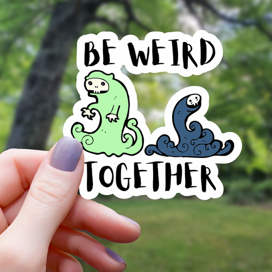 Be Weird Together Monster Couple Sticker - 3"