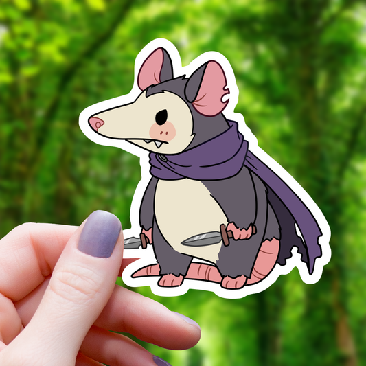 Opposum Rogue TTRPG Class Sticker - 3"