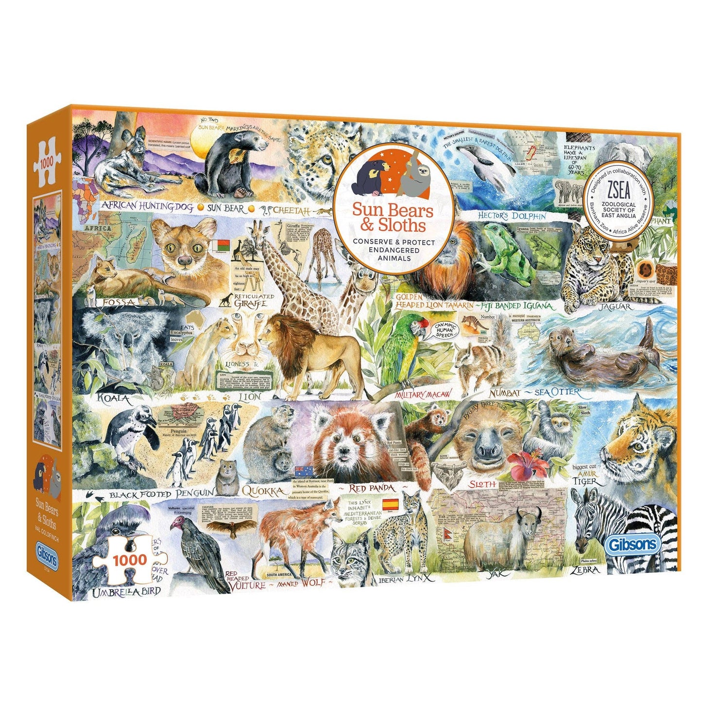 Sun Bears & Sloths 1000 Piece Jigsaw Puzzle