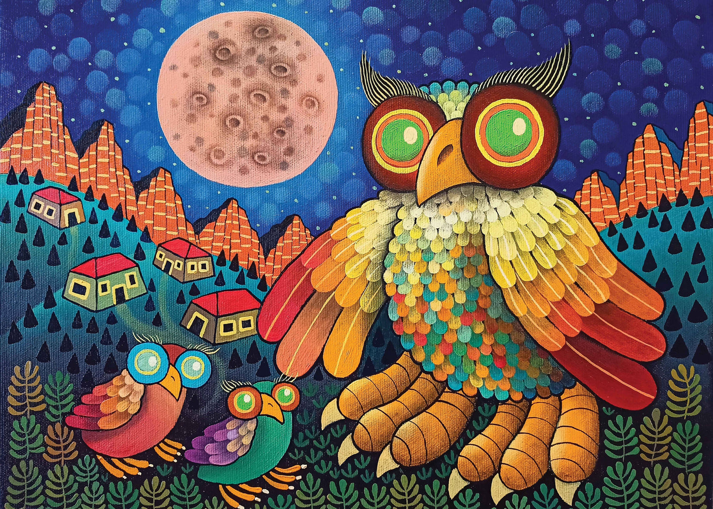 Alpine Owls, 500-pc Velvet-Touch Jigsaw Puzzle