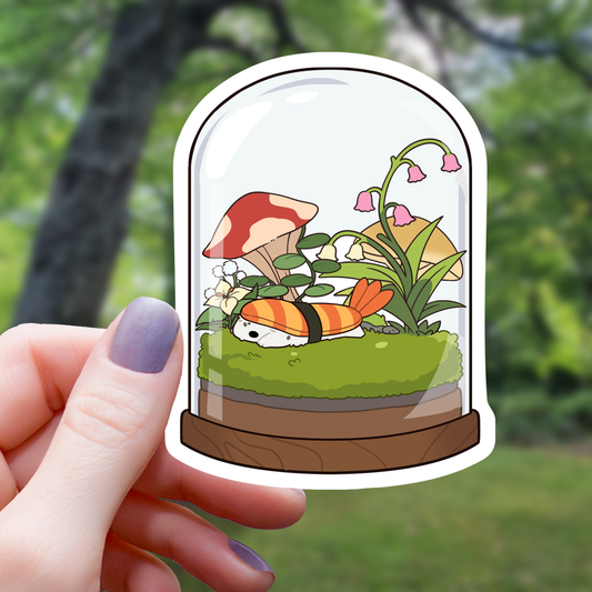 Sushi Dragon Terrarium Sticker -  3"