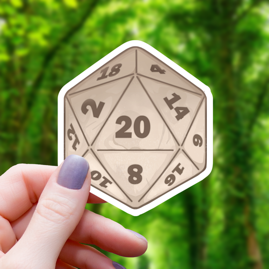 D20 of Bone Sticker - 3"