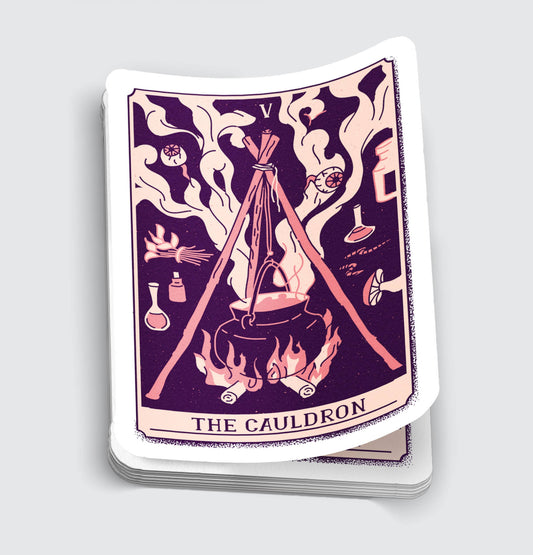 Cauldron Pink Tarot Card Sticker - 3"