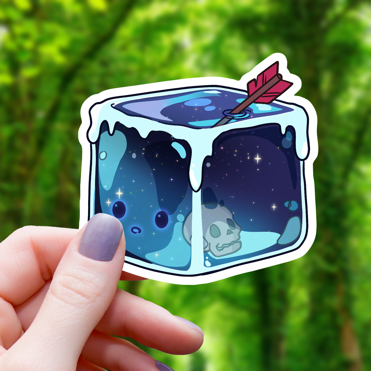 Frozen Kawaiicube Monster Sticker-3"