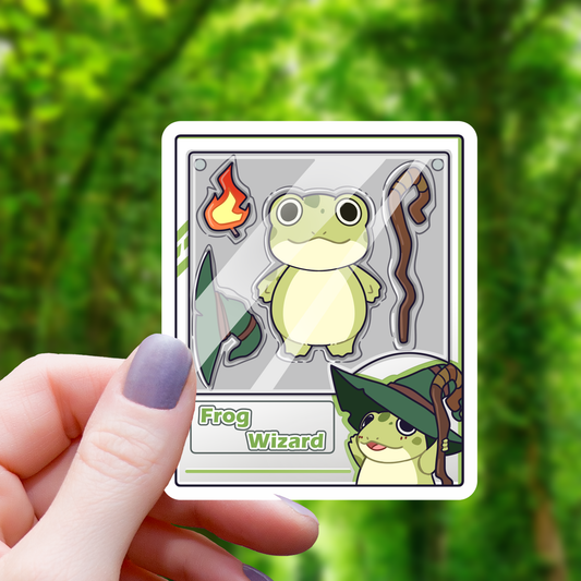 Frog Wizard Action Figure Sticker - 3"