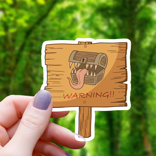 Beware of Mimic Sign Sticker - 3"