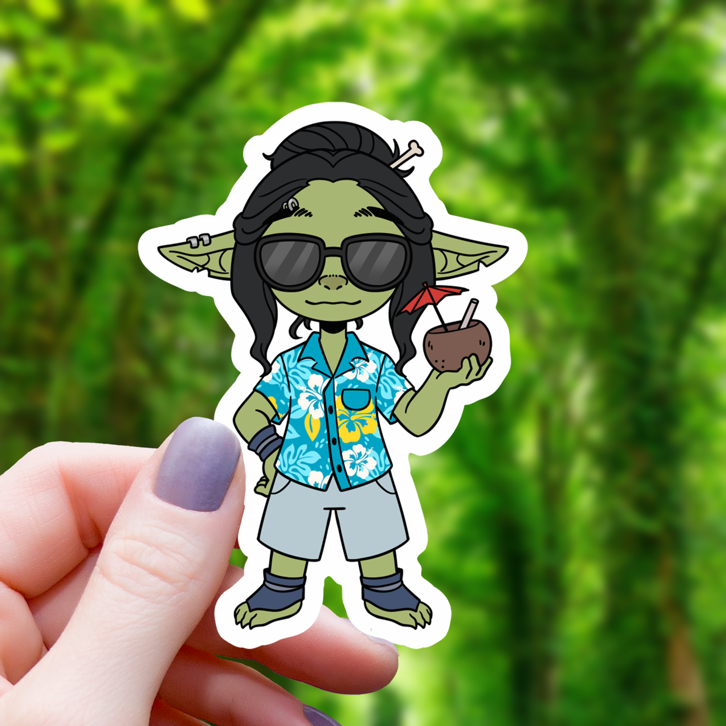 Goblin on Vacation Sticker - 3"