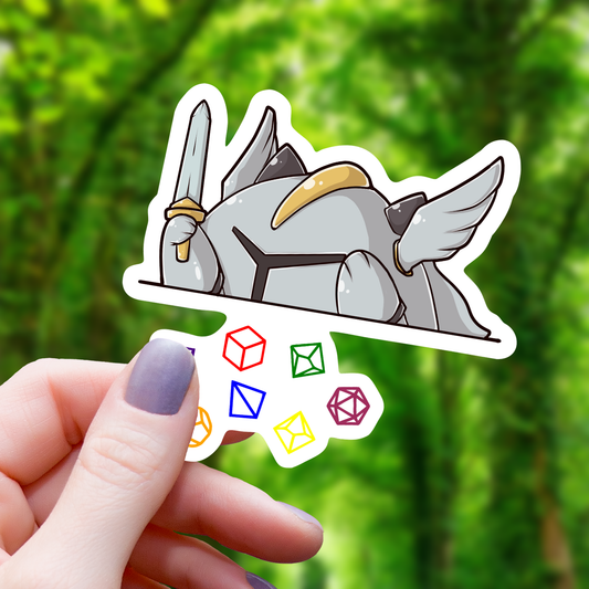 Paladin Cat Throwing Dice Sticker-3"