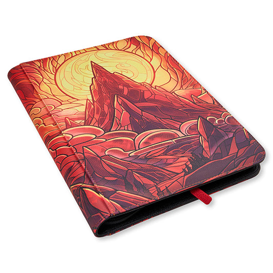 Stained Glass Burning Mountain 9 Pocket Binder