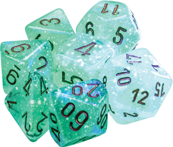 Borealis: Polyhedral Light Green/gold Luminary 7-Die Set