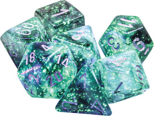 Borealis: Polyhedral Light Smoke/silver Luminary 7-Die Set