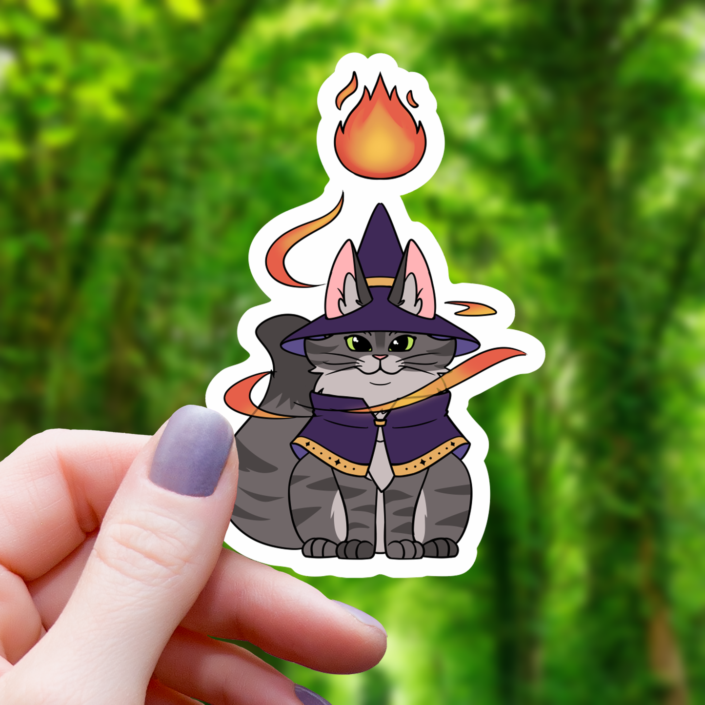 Main Coon Casting Fireball Sticker - 3"