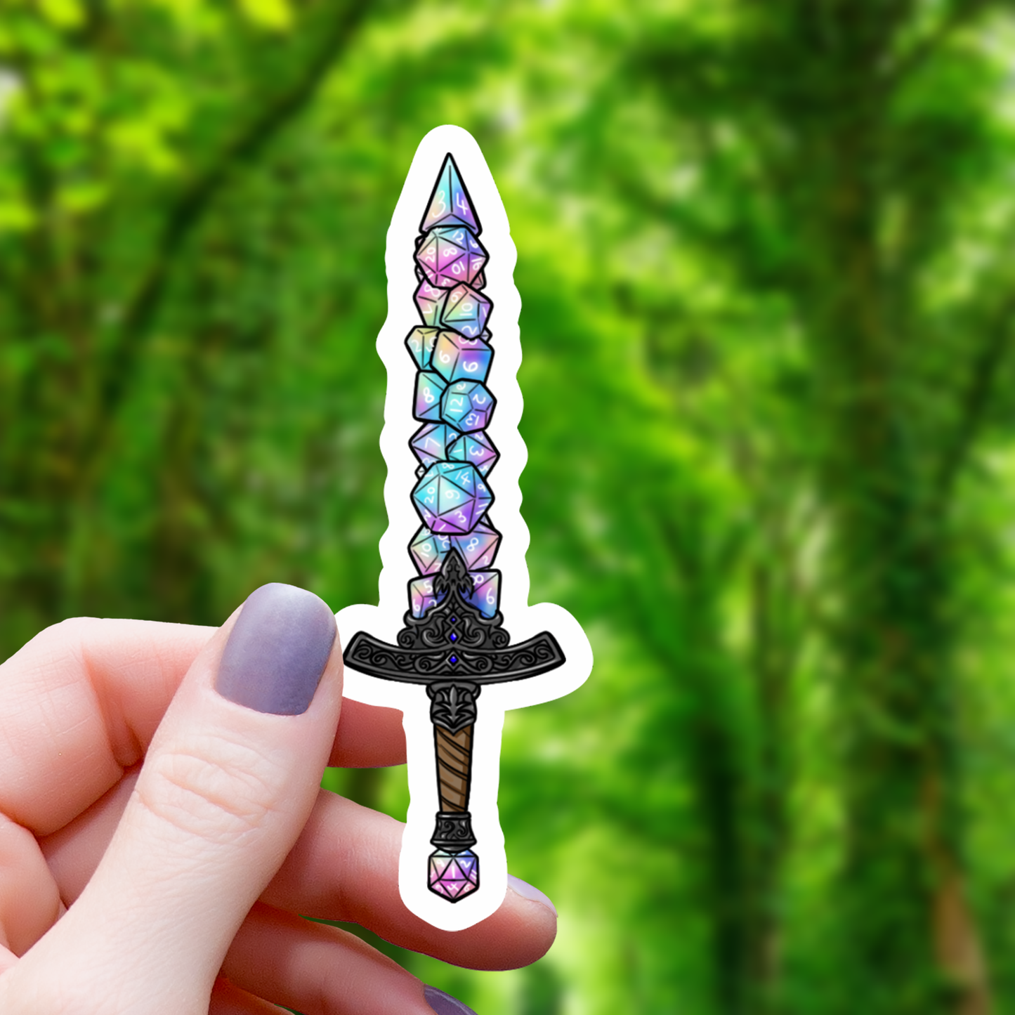 Prismatic Sword of Dice Sticker - 3"