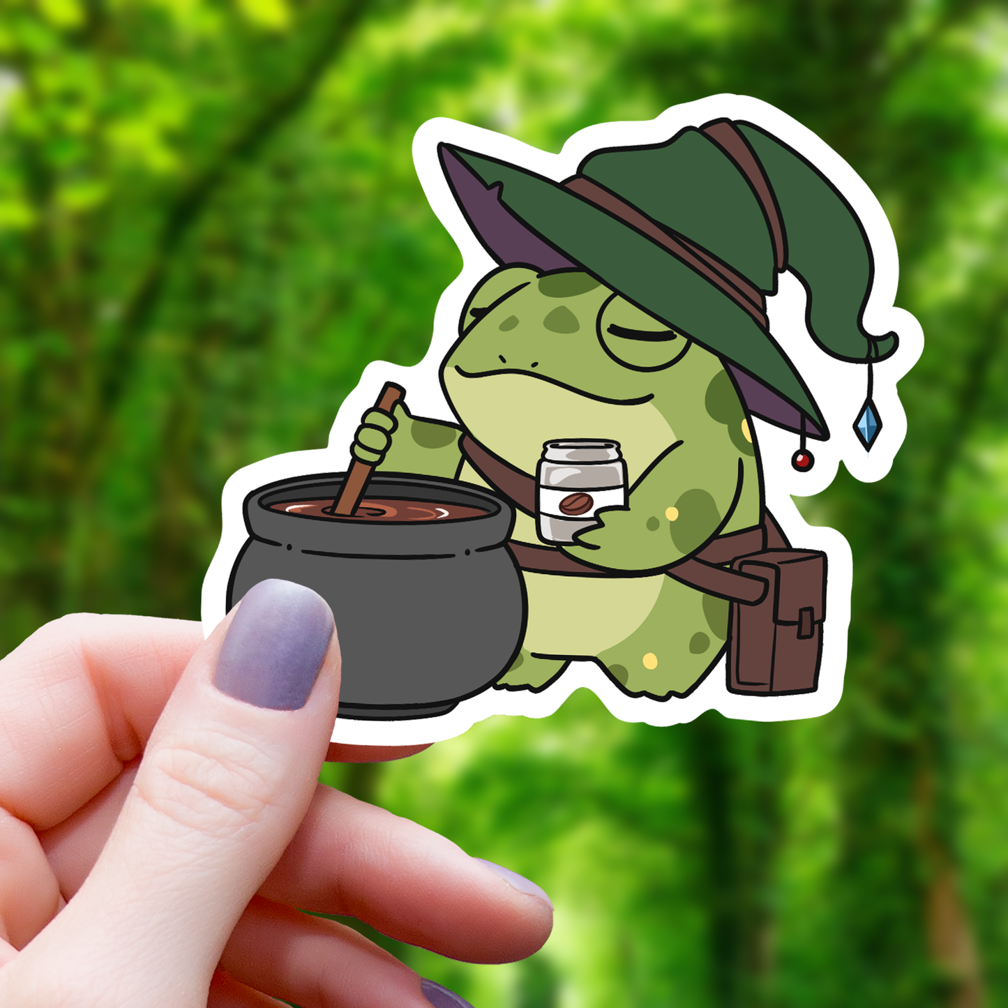 Frog Barista Brewing Coffee Sticker-3"