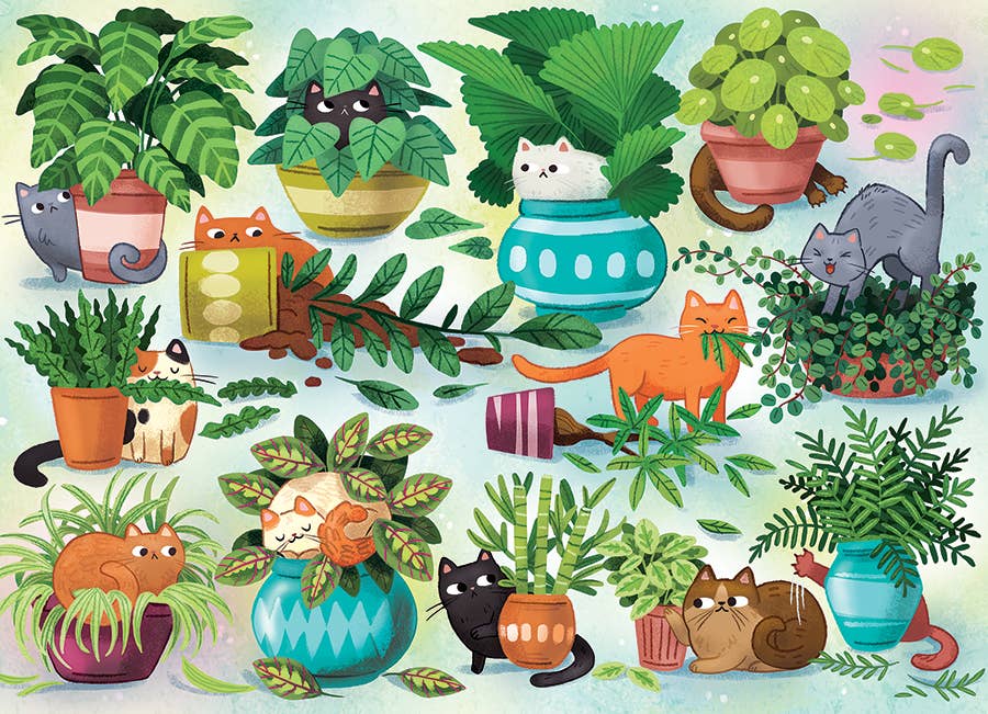 Cats vs Plants 500pc puzzle