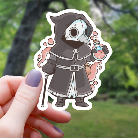 Plague Doctor with Health Potion Sticker - 3"