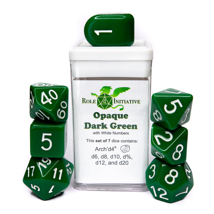 7 set Opq  Dark Green w/ White