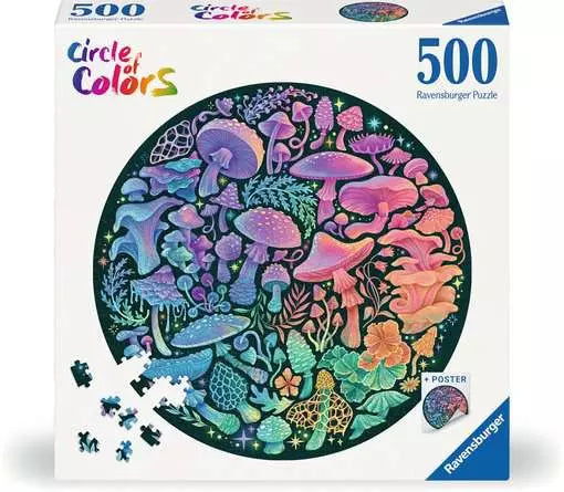 Mushrooms 500 Pc Round Puzzle