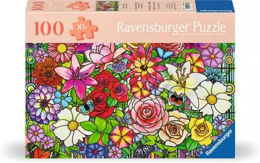Tiffany Flowers 100 Pc Puzzle