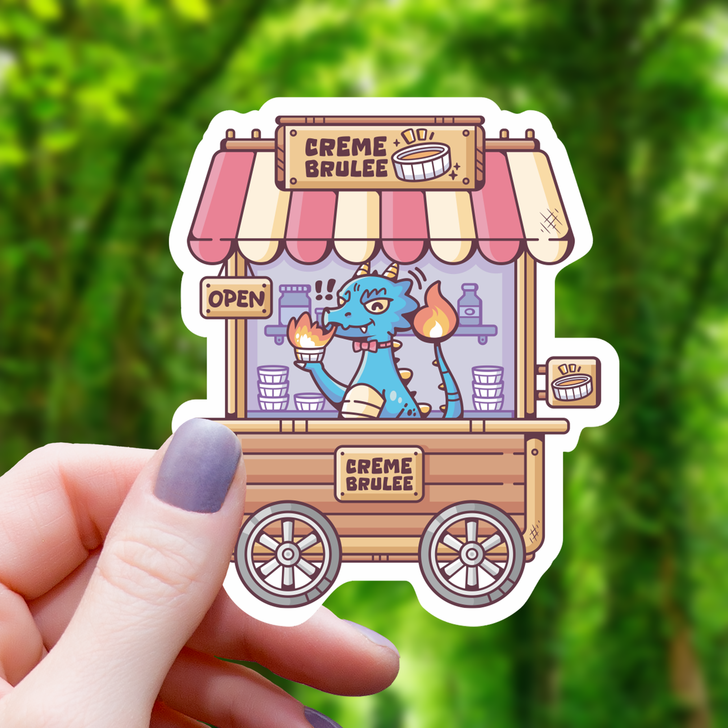 Dragon Creme BruLee Stand Sticker - 3"