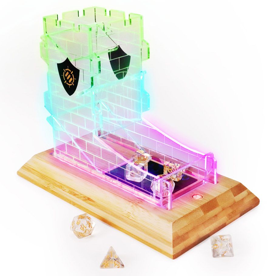 Enhance: Tabletop LED Dice Tower & 7-set Clear